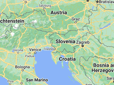Map showing location of Idrija (46.00278, 14.03056)