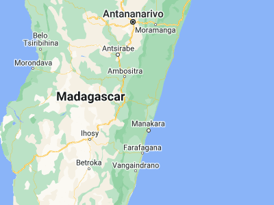 Map showing location of Ifanadiana (-21.3, 47.63333)