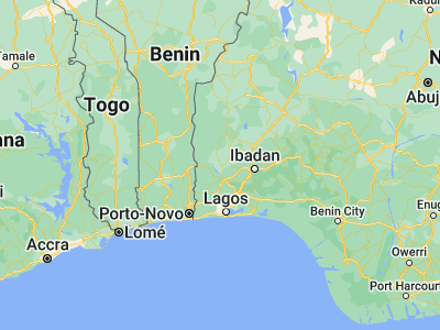 Map showing location of Igbo Ora (7.43333, 3.28333)