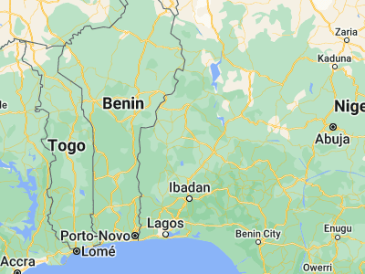 Map showing location of Igboho (8.83333, 3.75)