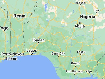 Map showing location of Igede-Ekiti (7.66676, 5.13205)