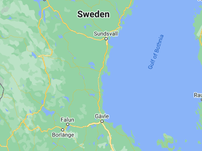 Map showing location of Iggesund (61.64444, 17.08306)