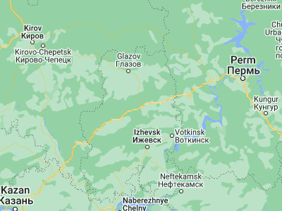 Map showing location of Igra (57.5549, 53.0544)