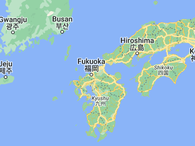Map showing location of Iizuka (33.63333, 130.68333)