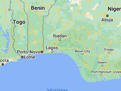 Map showing location of Ijebu-Igbo (6.9798, 4.00329)