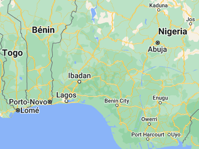 Map showing location of Ijebu Ijesha (7.68333, 4.81667)