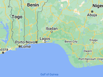 Map showing location of Ijebu-Ode (6.81609, 3.91588)