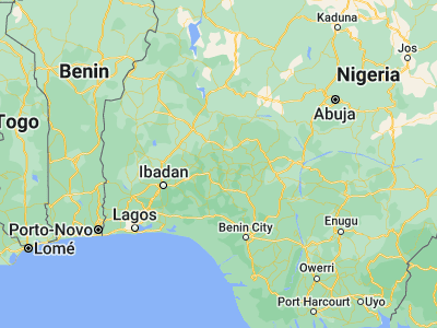 Map showing location of Ijero-Ekiti (7.8139, 5.0742)