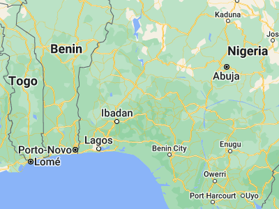 Map showing location of Ikirun (7.91667, 4.66667)