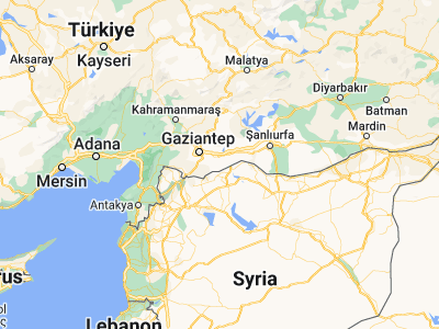 Map showing location of İkizce (36.86389, 37.77333)