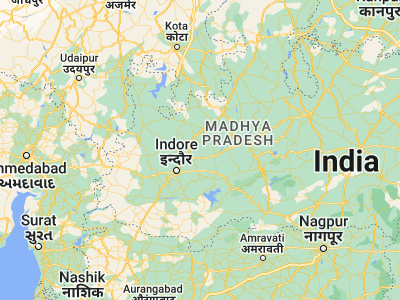 Map showing location of Iklehra (23.15, 76.38333)