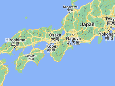 Map showing location of Ikoma (34.68333, 135.7)