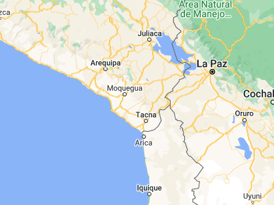 Map showing location of Ilabaya (-17.42083, -70.51333)