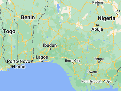 Map showing location of Ilesa (7.61667, 4.73333)