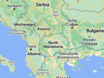 Map showing location of Илинден (41.99611, 21.58222)
