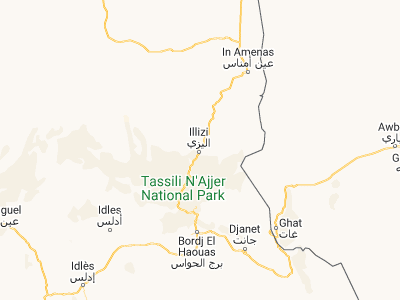 Map showing location of Illizi (26.48333, 8.46667)