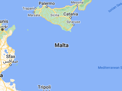 Map showing location of Imdina (35.88694, 14.4025)