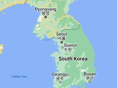 Map showing location of Incheon (37.45361, 126.73167)