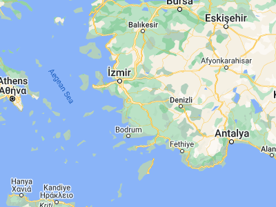 Map showing location of İncirliova (37.85222, 27.72361)