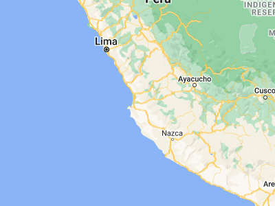 Map showing location of Independencia (-13.7, -76.03333)