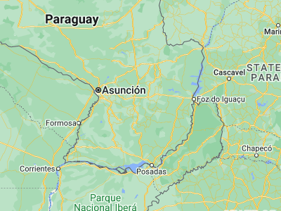 Map showing location of Independencia (-25.71667, -56.25)