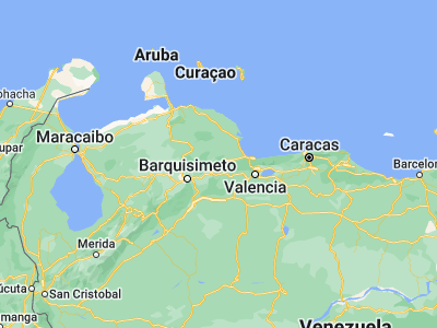 Map showing location of Independencia (10.33432, -68.75512)