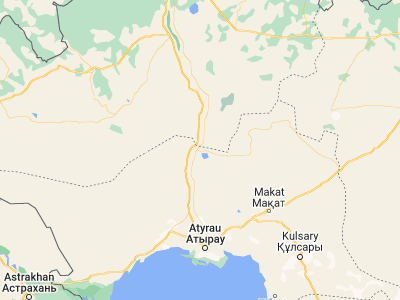 Map showing location of Īnderbor (48.55, 51.78333)