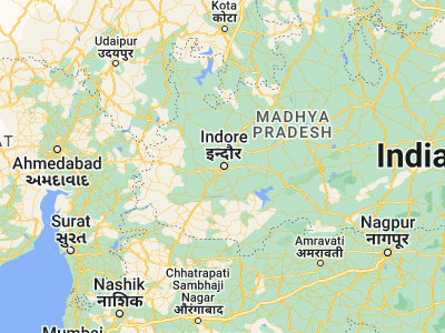 Map showing location of Indore (22.71792, 75.8333)