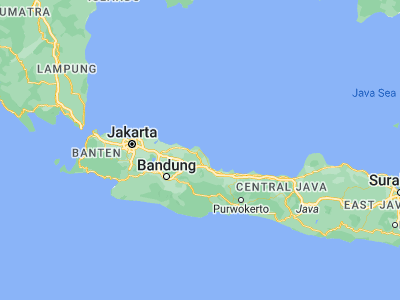Map showing location of Indramayu (-6.32639, 108.32)