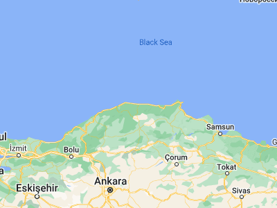 Map showing location of İnebolu (41.97472, 33.76083)