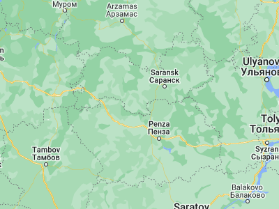 Map showing location of Insar (53.86531, 44.37382)