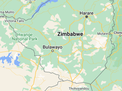Map showing location of Insiza (-19.78333, 29.2)