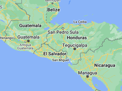 Map showing location of Intibucá (14.31667, -88.16667)