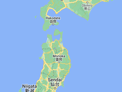 Map showing location of Inuotose (40.60176, 141.32662)