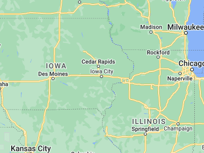 Map showing location of Iowa City (41.66113, -91.53017)