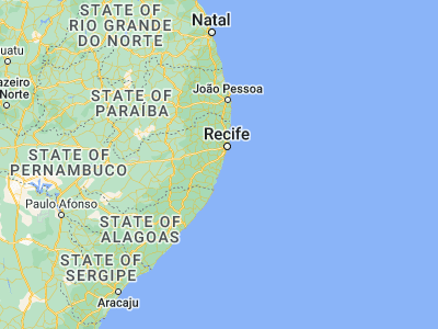 Map showing location of Ipojuca (-8.39889, -35.06389)