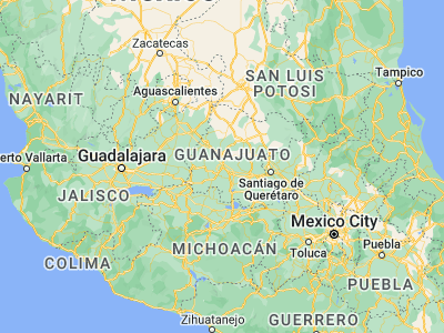 Map showing location of Irapuato (20.6784, -101.34654)
