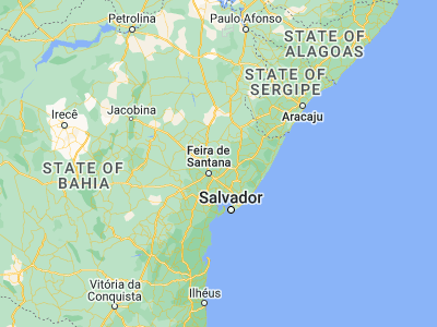 Map showing location of Irará (-12.05, -38.76667)