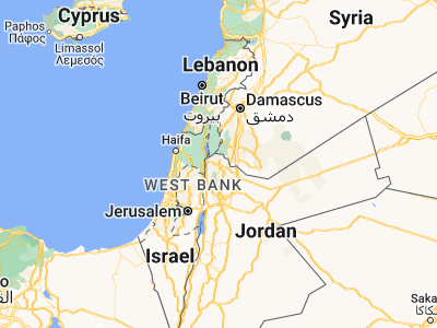 Map showing location of Irbid (32.55556, 35.85)