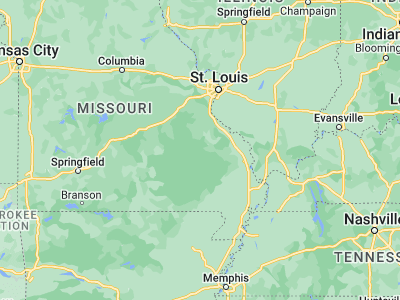 Map showing location of Ironton (37.59727, -90.62734)