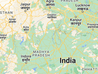 Map showing location of Isāgarh (24.83906, 77.88274)