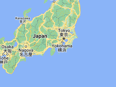 Map showing location of Isehara (35.39056, 139.30778)