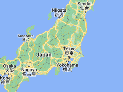 Map showing location of Isesaki (36.31667, 139.2)