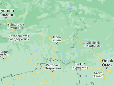 Map showing location of Ishim (56.11281, 69.49015)