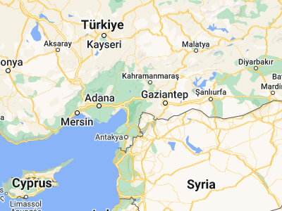 Map showing location of İslâhiye (37.025, 36.63056)