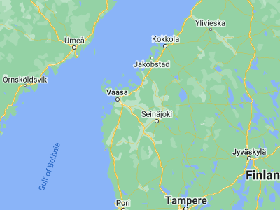 Map showing location of Isokyrö (63.01172, 22.33332)