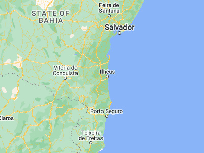 Map showing location of Itabuna (-14.78556, -39.28028)