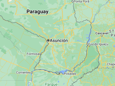 Map showing location of Itacurubí de la Cordillera (-25.45, -56.85)