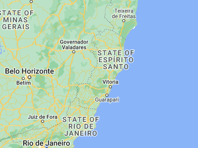 Map showing location of Itaguaçu (-19.80194, -40.85556)