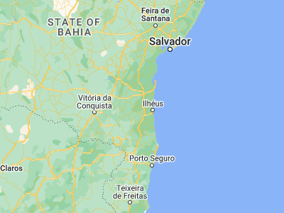 Map showing location of Itajuípe (-14.67806, -39.375)